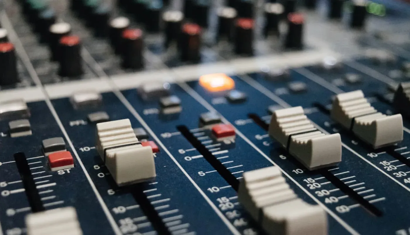 photo of an audio system control panel 